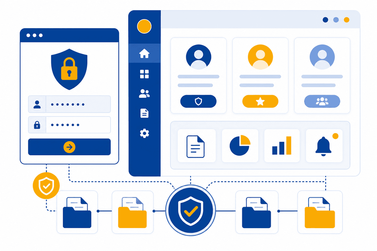 Illustration representing secure web apps and client portals